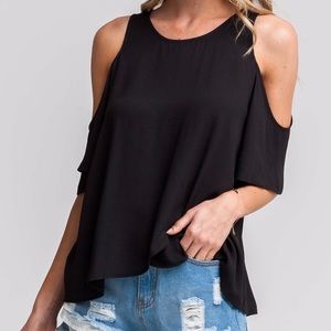 LUSH Black Short Sleeve Blouse